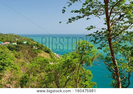 View of Yanui Beach and Koh Kaeo Noi on Phuket island, Andaman Sea in South Thailand.