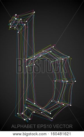 Abstract illustration of a Multicolor sketched B with Transparent Shadow. Hand drawn 3D B for your design. EPS 10 vector illustration.