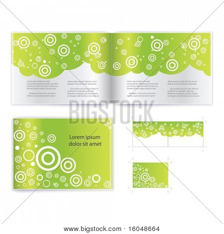 Broşür (kitapçık) kapak şablonu vektör iş sanat için. Yazıcı çıktısı dahil