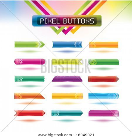 Вектор пиксель кнопки set vector. Веб