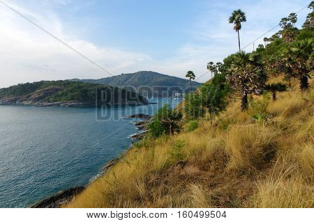 View of Yanui Beach and Koh Kaeo Noi on Phuket island Andaman Sea in South Thailand.