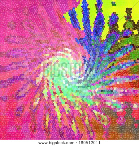 Abstract background of the pastels gradient with visual poolar coordinates,wave,spherize,stained glass  and twirl effects,good for your project design