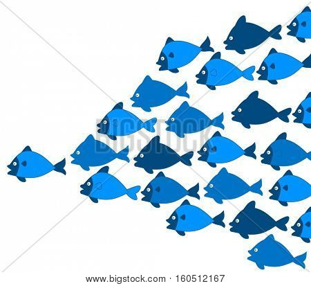 Fishes in group leadership concept