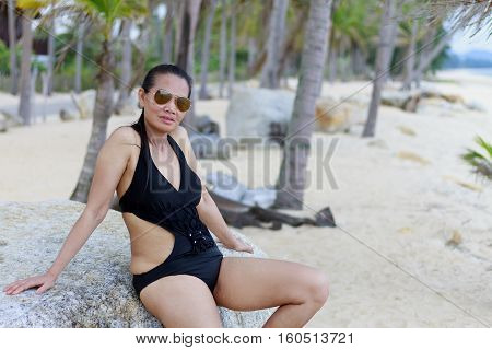 Lady body sexy symbol in Ban Krut Beach at Prachuap Khirikhun Province Thailand