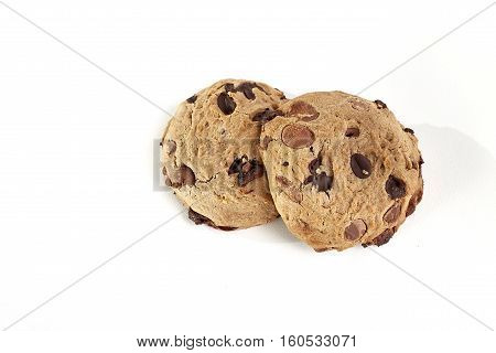 Tow Chocolate Chip Cookie isolated with a clipping path