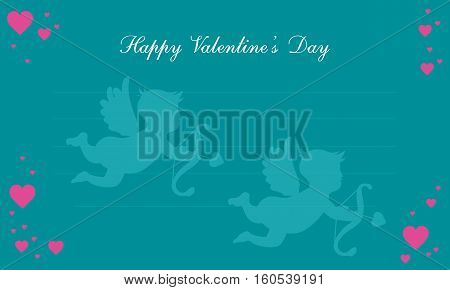 Backrgound valentine day with two cupid vector art