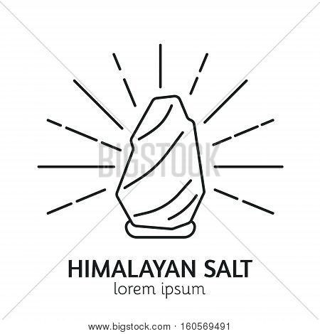 Unique Line Style Vector Logotype Template with Himalayan Salt Crystal. Clean and minimalist symbol perfect for your business. Sauna relaxation concept. Spa Emblem.