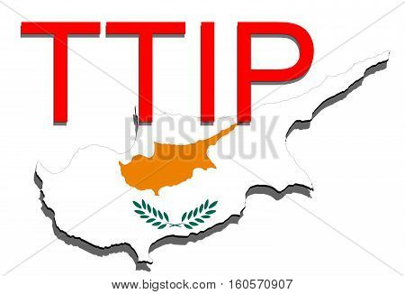 Ttip - Transatlantic Trade And Investment Partnership On Cyprus Map