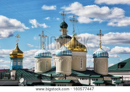 St. Nicholas Cathedral in Kazan - the temple complex of Kazan and Tatarstan diocese of the Russian Orthodox Church located in Bauman street. Kazan Tatarstan Russia.
