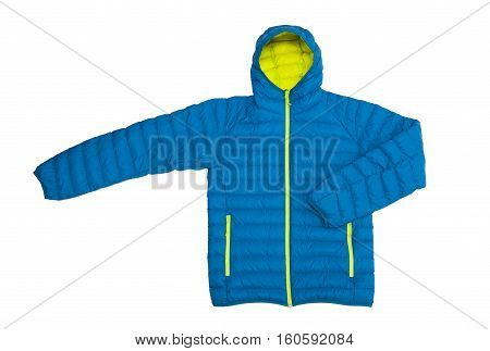 Blue jacket isolated on the white background