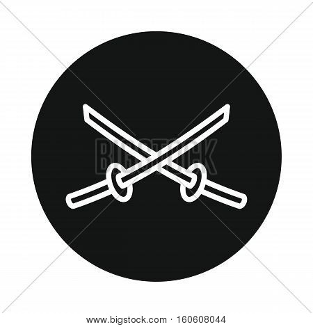 Japan sword katana icon isolated on white background. Vector illustration