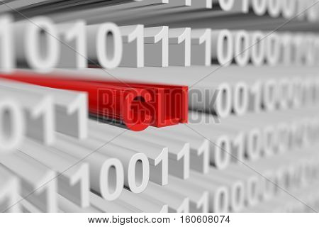 CLI in the form of a binary code with blurred background 3D illustration