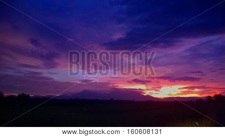 The Sky and Cloudy on Twilight in a day of summer