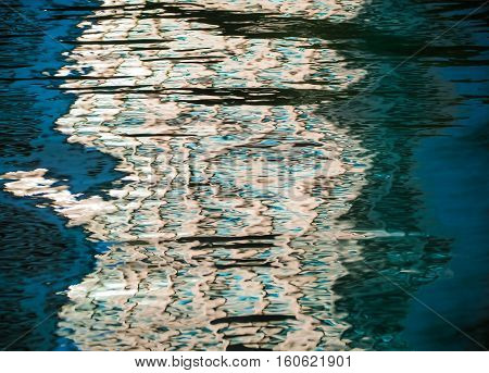 Abstract colorful blur de focused background blue, Background of rippled water in lagoon, Photo technique image