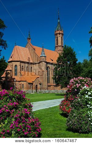 Neogothic church of the Blessed Virgin Mary in  Druskininkai, Lithuania.