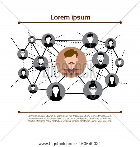 Graph Set Human Resources Infographic Icon Business Network Chart Flat Vector Illustration