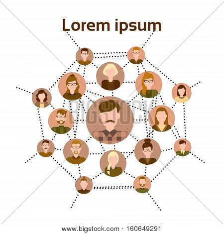 Graph Set Human Resources Infographic Icon Business Network Chart Flat Vector Illustration