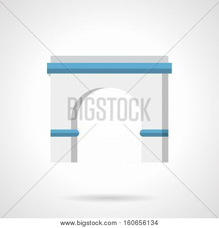 Classic antique round arch portal with columns. Architecture decoration elements in construction, for building exterior, outdoor objects. Flat color style vector icon.