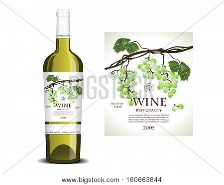 Mockup conceptual white label for white wine