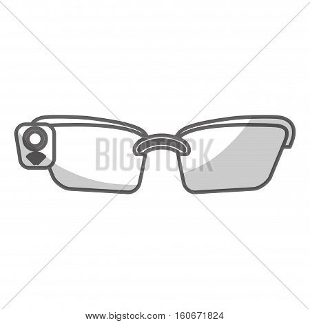 silhouette of smartglasses icon over white background. wearable technology device. vector illustration
