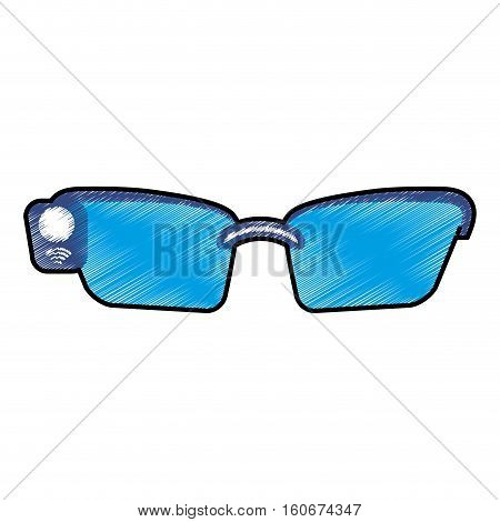 smartglasses icon over white background. wearable technology device. vector illustration