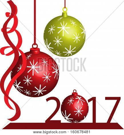 Vector 2017 Happy New Year background with gold clock