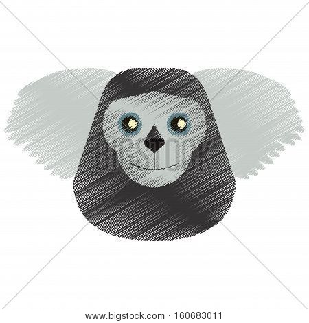 drawing black bearded saki animal brazil vector illustration eps 10