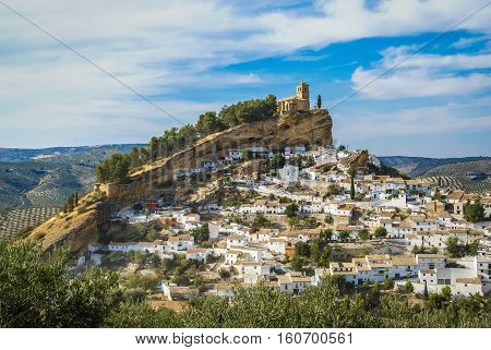Beautiful Cityscape With Castle On  Hill In Montefrio, Spain