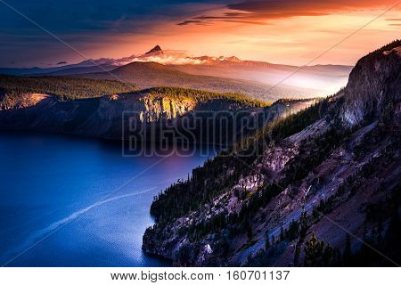 Mt Thielsen Covered In Clouds At Sunrise Oregon Landscape