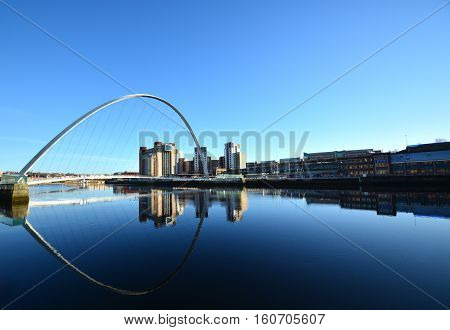 Gates head Millennium Bridge at morning ,Newcastle,January 4,2016