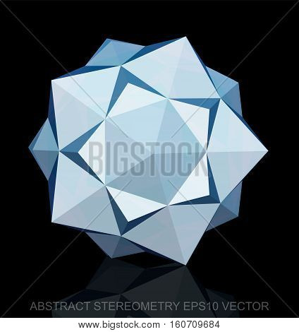 Abstract stereometry: low poly White Dodecahedron. 3D polygonal object, EPS 10, vector illustration.