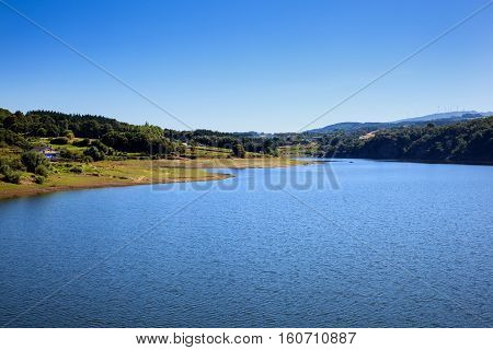 View of the Minho River in Portomarin Spain