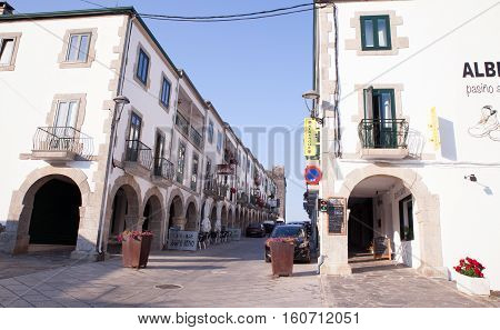 PORTOMARIN SPAIN - AUGUST 12: View of the central street on August 12 2016