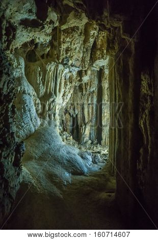 Speleothems in solutional karst cave. Emine-Bair-Khosar, Chather-Dag, Crimea