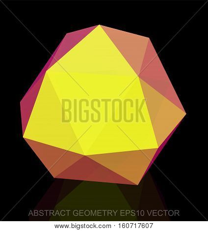 Abstract stereometry: low poly Yellow Octahedron. 3D polygonal object, EPS 10, vector illustration.