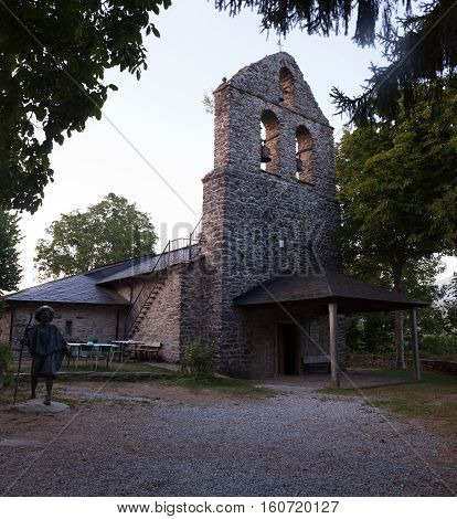 View of the San Andres church in La Faba Spain