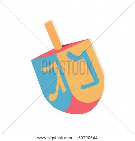 Dreidel with letters for Hanukkah. Vector illustration.