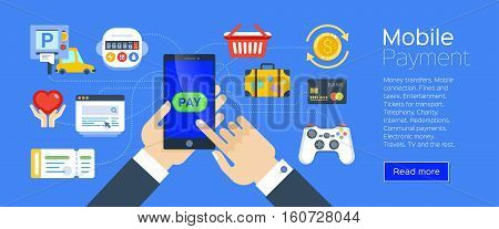 Flat design concepts for Internet Security Mobile Payment Marketing Solution. Concepts for web banners and promotional materials.