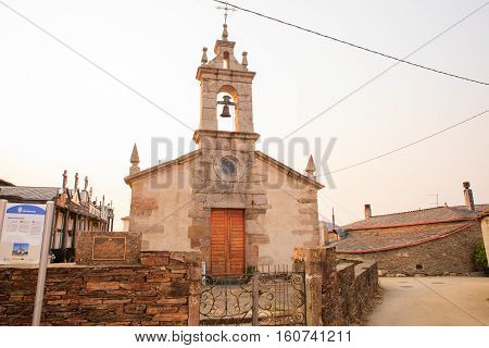 View of the Santa Maria de Gonzar church Portomarin