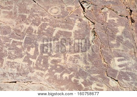 The petroglyphs of El Pintado on Quebrada de Humahuaca Argentina