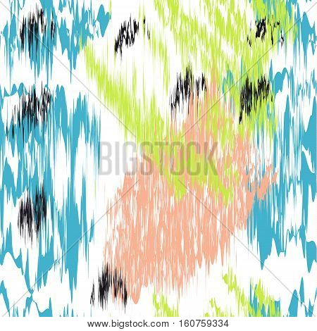 Vector abstract Seamless pattern with colorful vibrations.  White background.