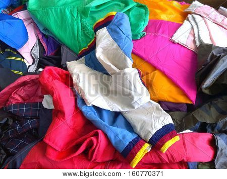 The Secondhand clothes in the local market