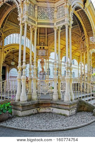 Carved Park Colonnade In Karlovy Vary Czech Republic