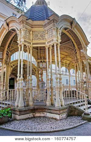 Carved Park Colonnade Of Karlovy Vary Czech Republic