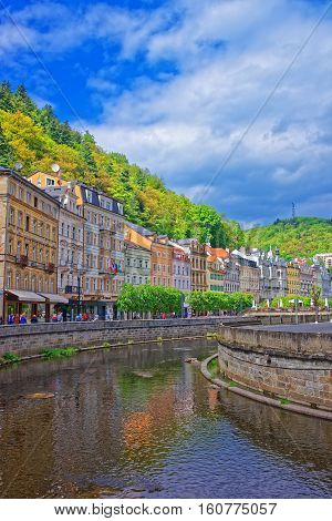 Embankment Of Tepla River Karlovy Vary
