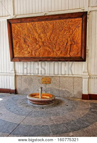 Hot Spring At Market Colonnade In Karlovy Vary