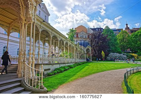 Park Colonnade With Wooden Arbor Karlovy Vary