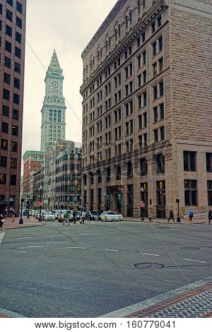 Financial District And Custom House Tower On State Street