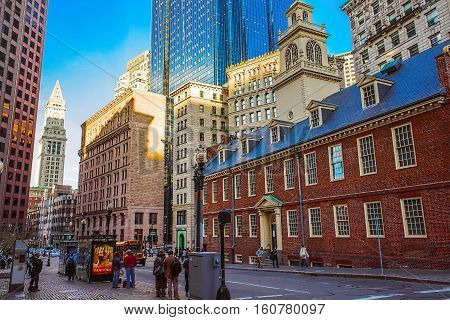 Old State House And Custom House Tower On State Street