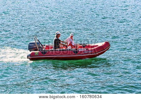 People In The Boat In Ascona On Lake Maggiore